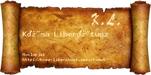 Kósa Liberátusz névjegykártya